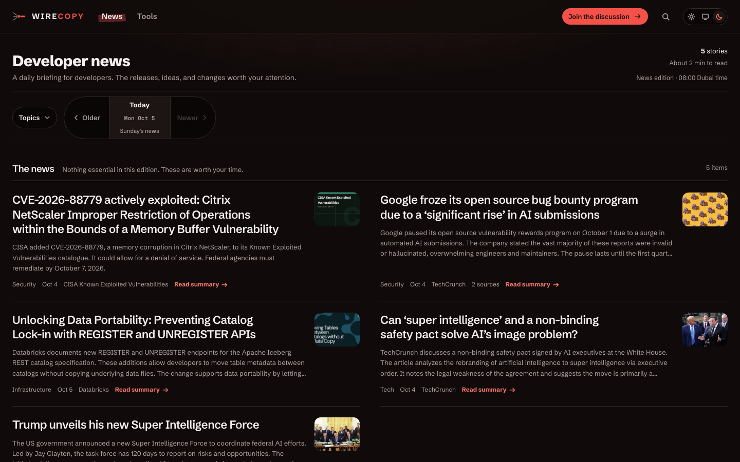 Wirecopy screenshot